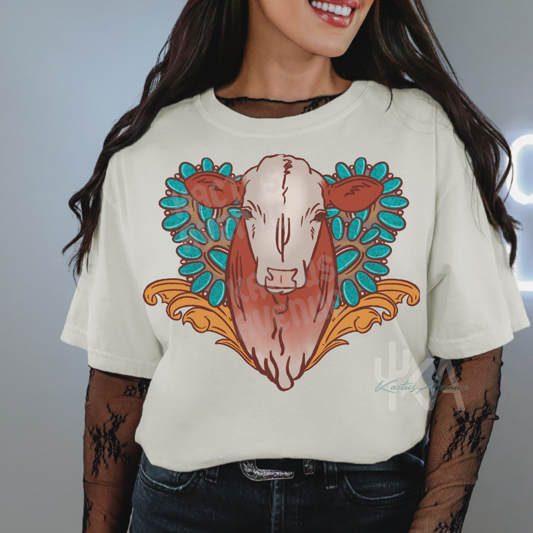 Turquoise and Cows T-Shirt (Comfort Colors)