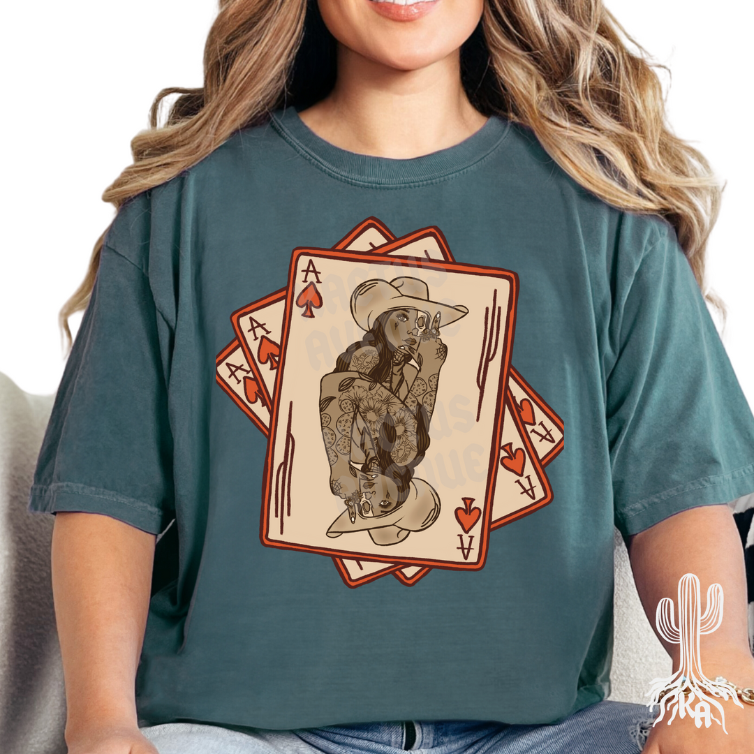 Wild Card Cowgirl T-Shirt (Comfort Colors)