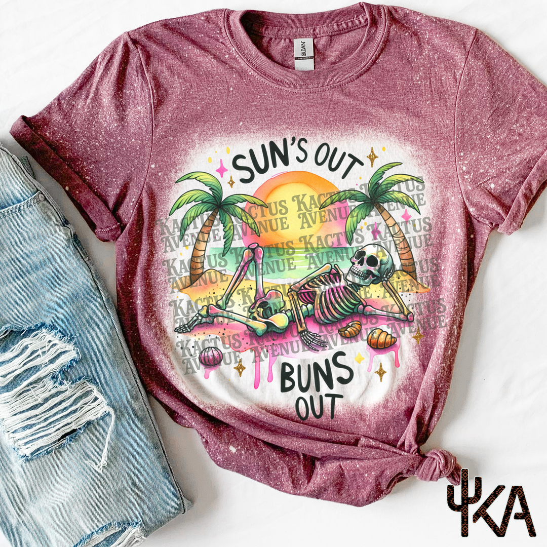 Suns Out, Buns Out Bleached T-Shirt