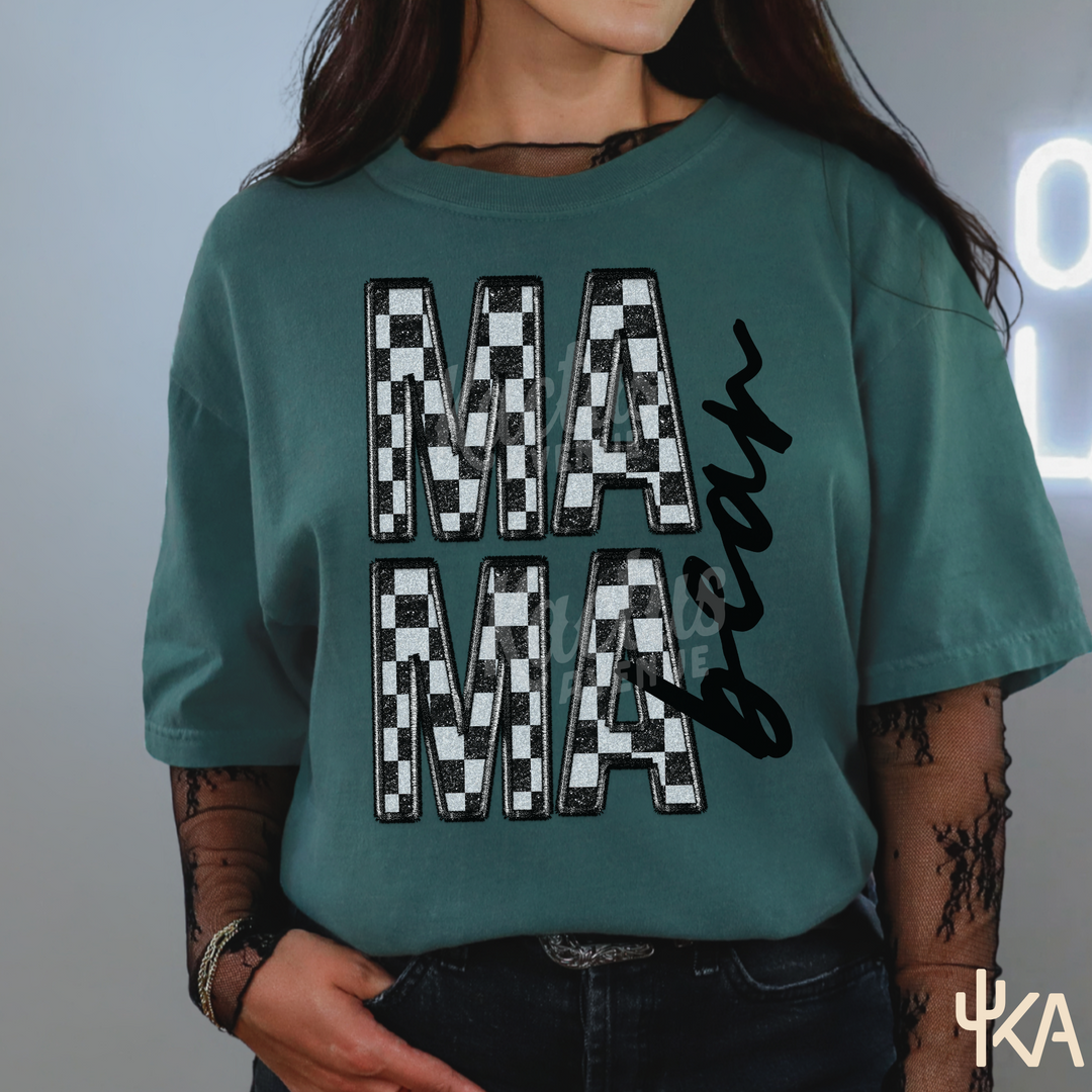 Checkered Mama Bear T-Shirt (Comfort Colors)