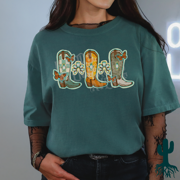 Turquoise Boots T-Shirt (Comfort Colors)