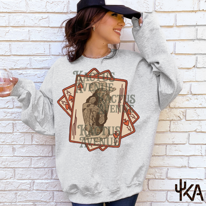 Grunge Cowgirl Cards Sweatshirt