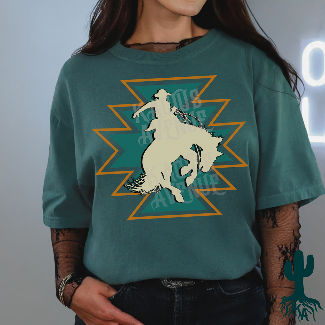 Aztec Bronc Rider T-Shirt (Comfort Colors)