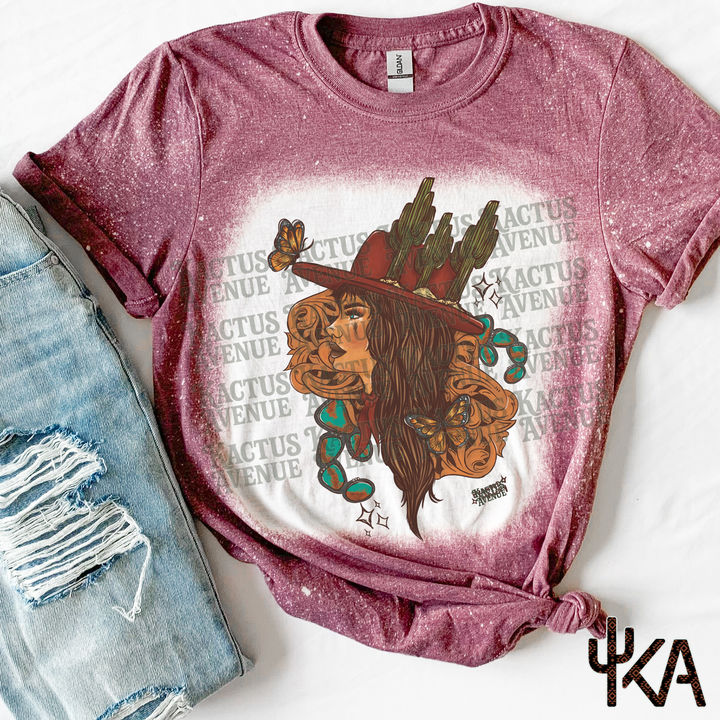 Butterfly Cowgirl Bleached Shirt (SEMI EXCLUSIVE)