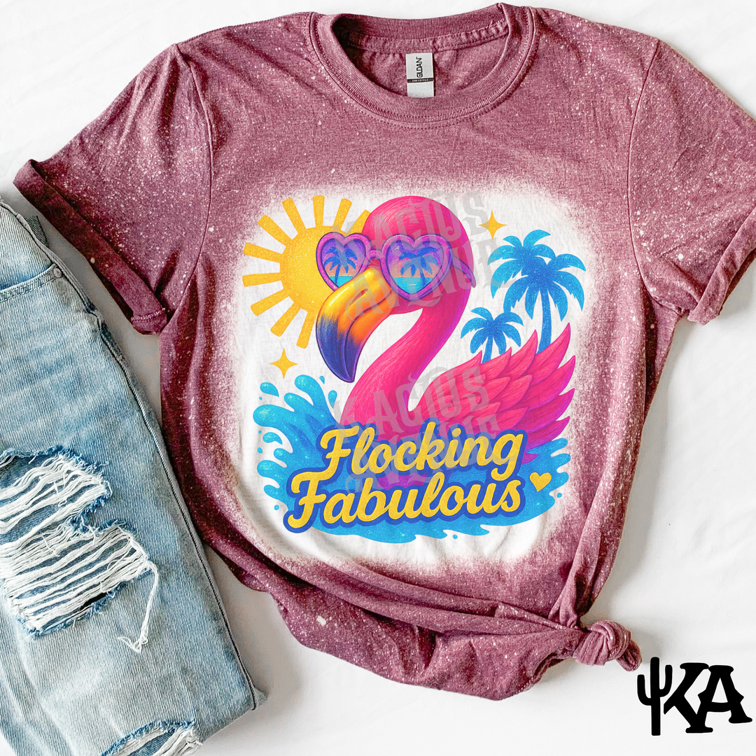 Flocking Fabulous Bleached T-Shirt