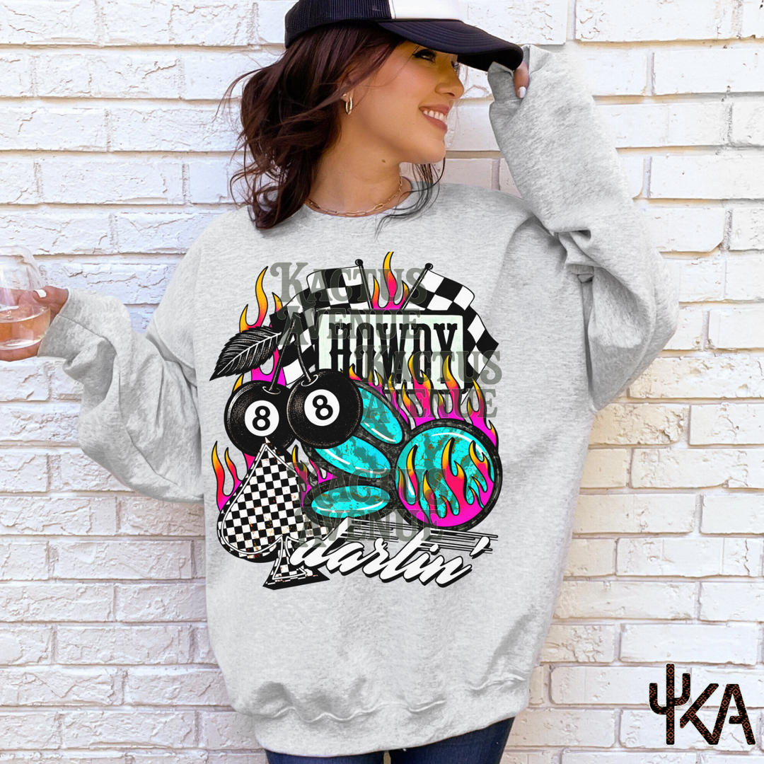 Checkered Darlin Collage Sweatshirt