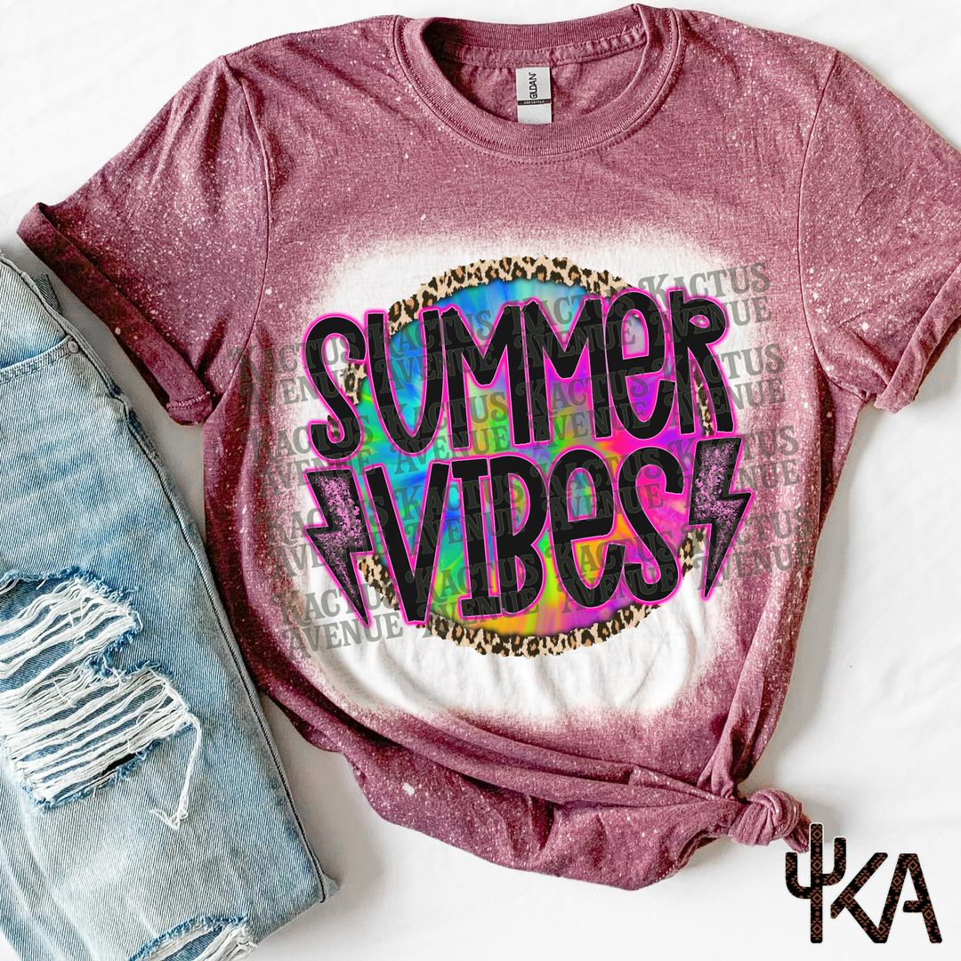Summer Vibes Bleached T-Shirt