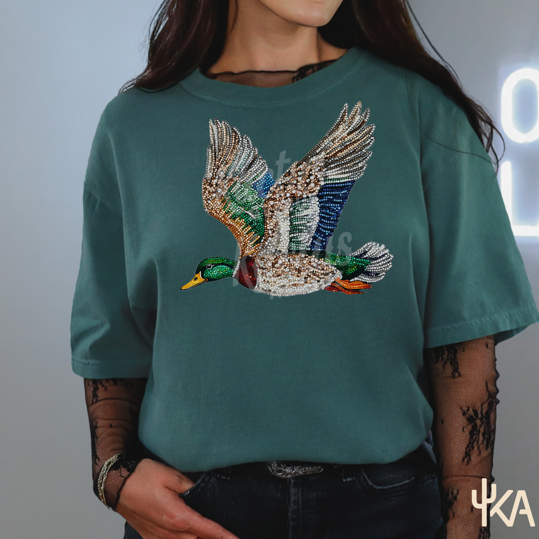 Faux Rhinestone Duck T-Shirt (Comfort Colors)