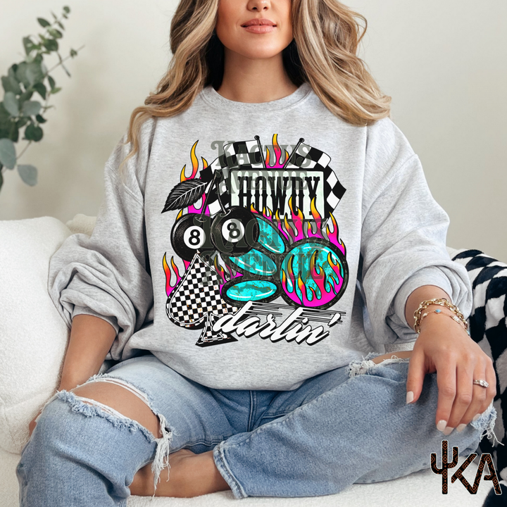 Checkered Darlin Collage Sweatshirt