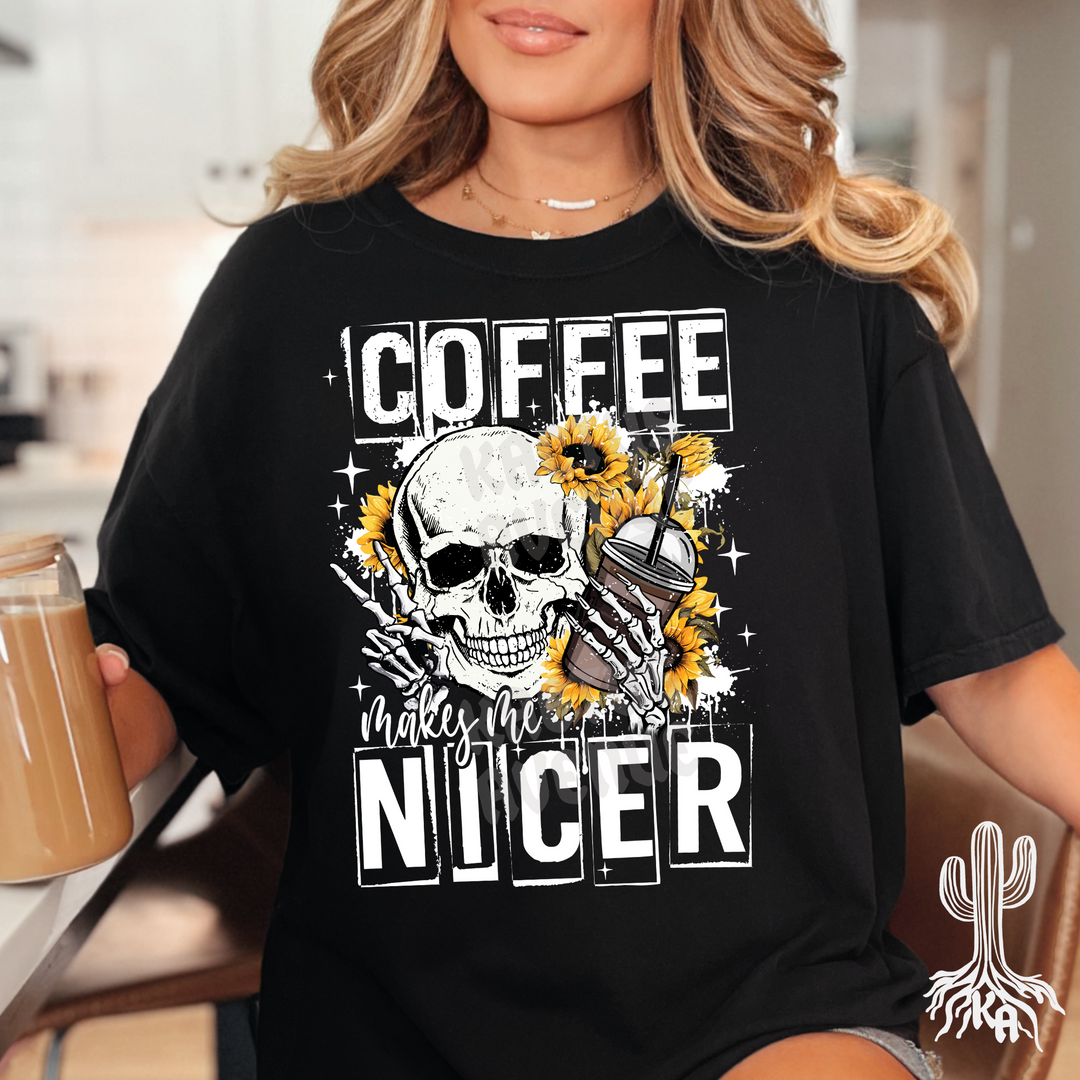 Coffee Makes Me Nicer T-Shirt (Comfort Colors)