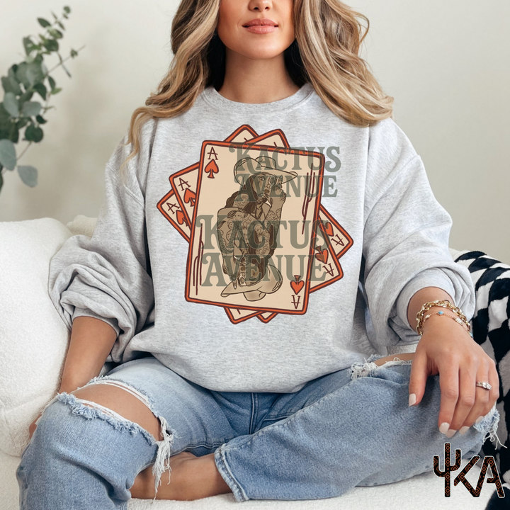 Grunge Cowgirl Cards Sweatshirt