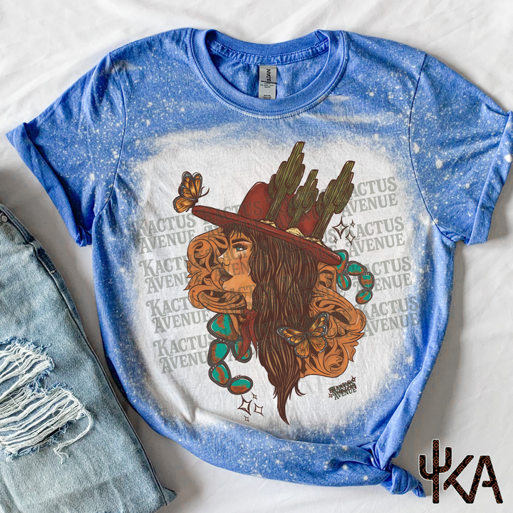 Butterfly Cowgirl Bleached Shirt (SEMI EXCLUSIVE)