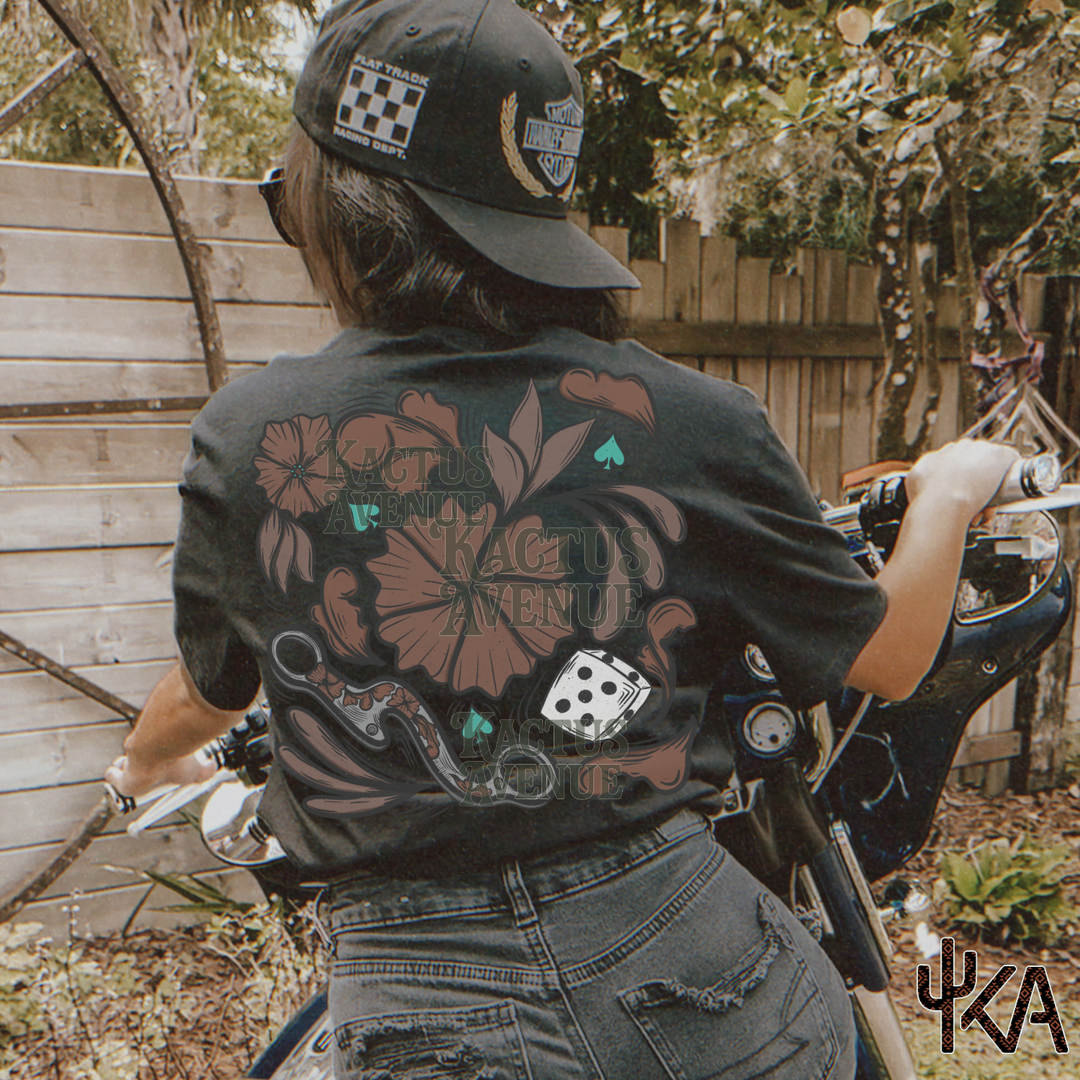 Tooled Leather Dice w/ Pocket (Comfort Colors)