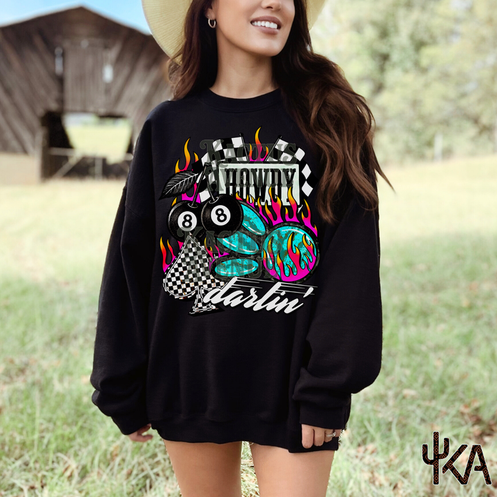 Checkered Darlin Collage Sweatshirt