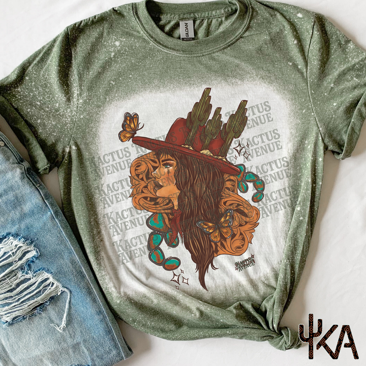 Butterfly Cowgirl Bleached Shirt (SEMI EXCLUSIVE)
