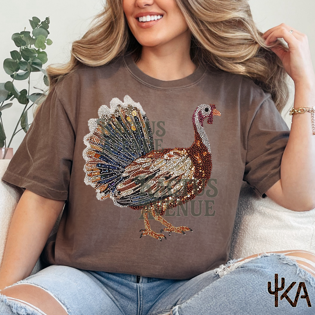 Faux Glitter Turkey (Comfort Colors)