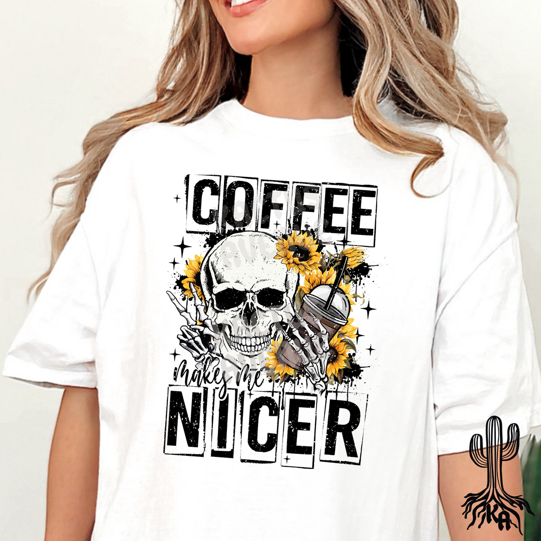 Coffee Makes Me Nicer T-Shirt (Comfort Colors)