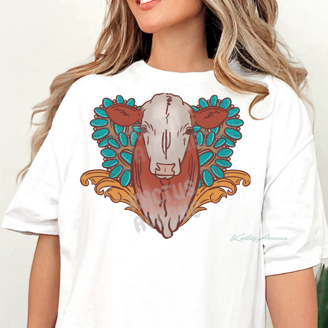 Turquoise and Cows T-Shirt (Comfort Colors)