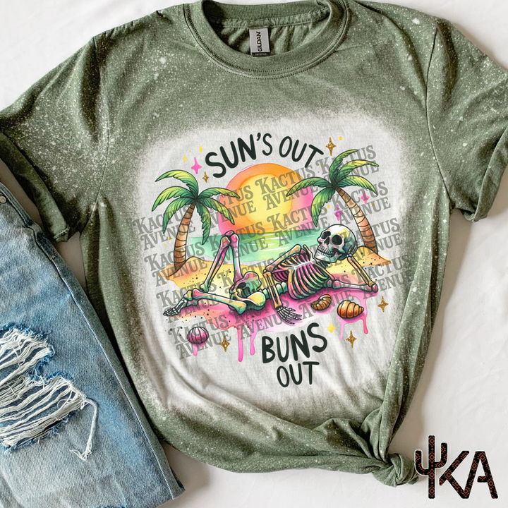 Suns Out, Buns Out Bleached T-Shirt