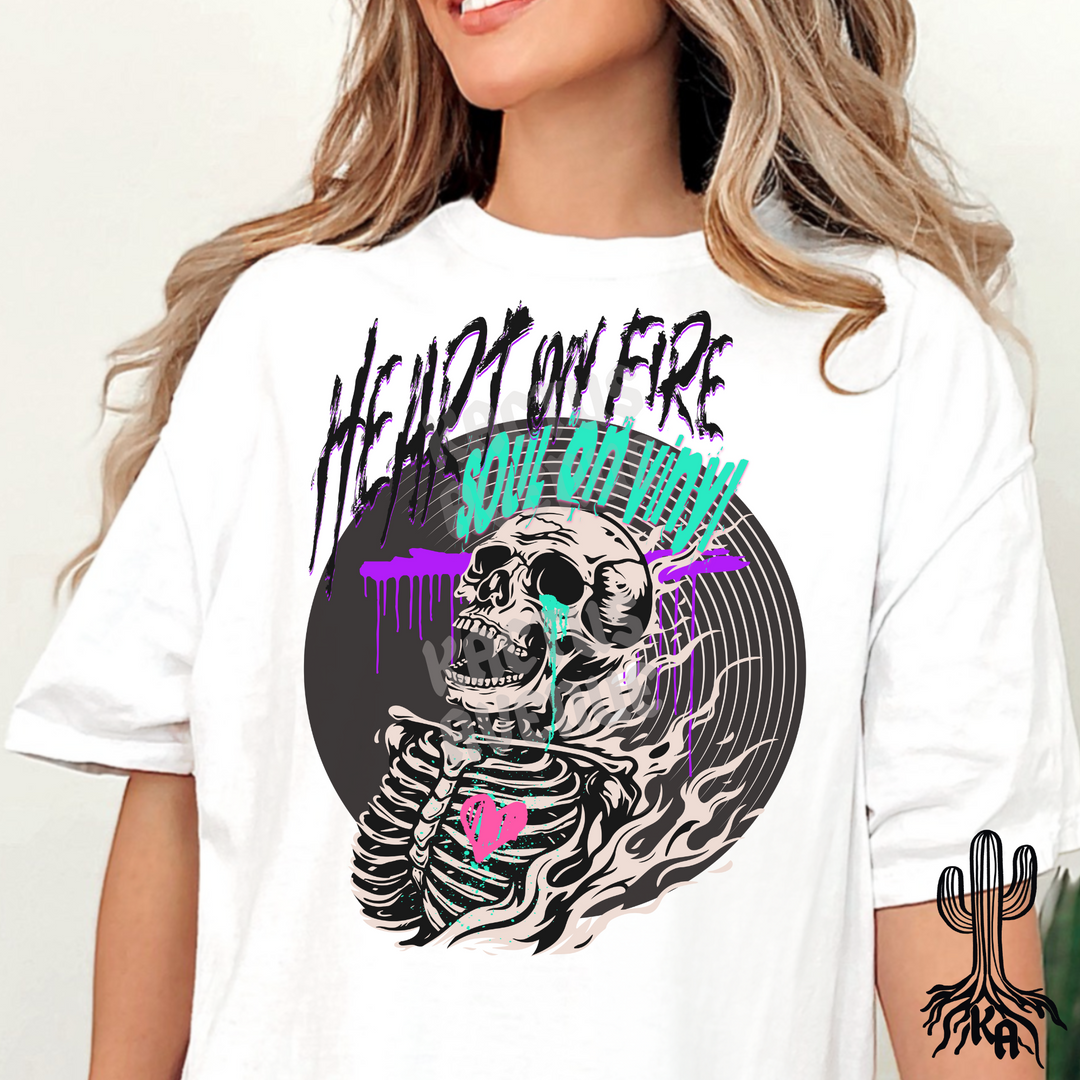 Heart on Fire Soul on Vinyl T-Shirt (Comfort Colors)