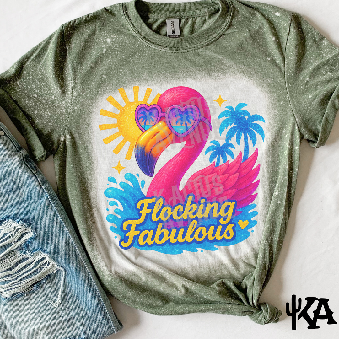 Flocking Fabulous Bleached T-Shirt