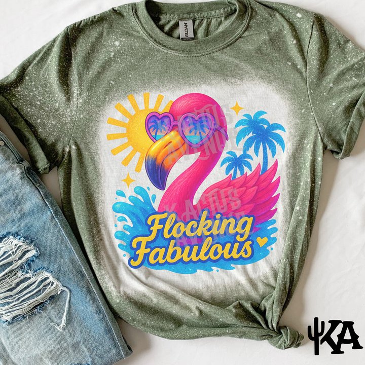 Flocking Fabulous Bleached T-Shirt