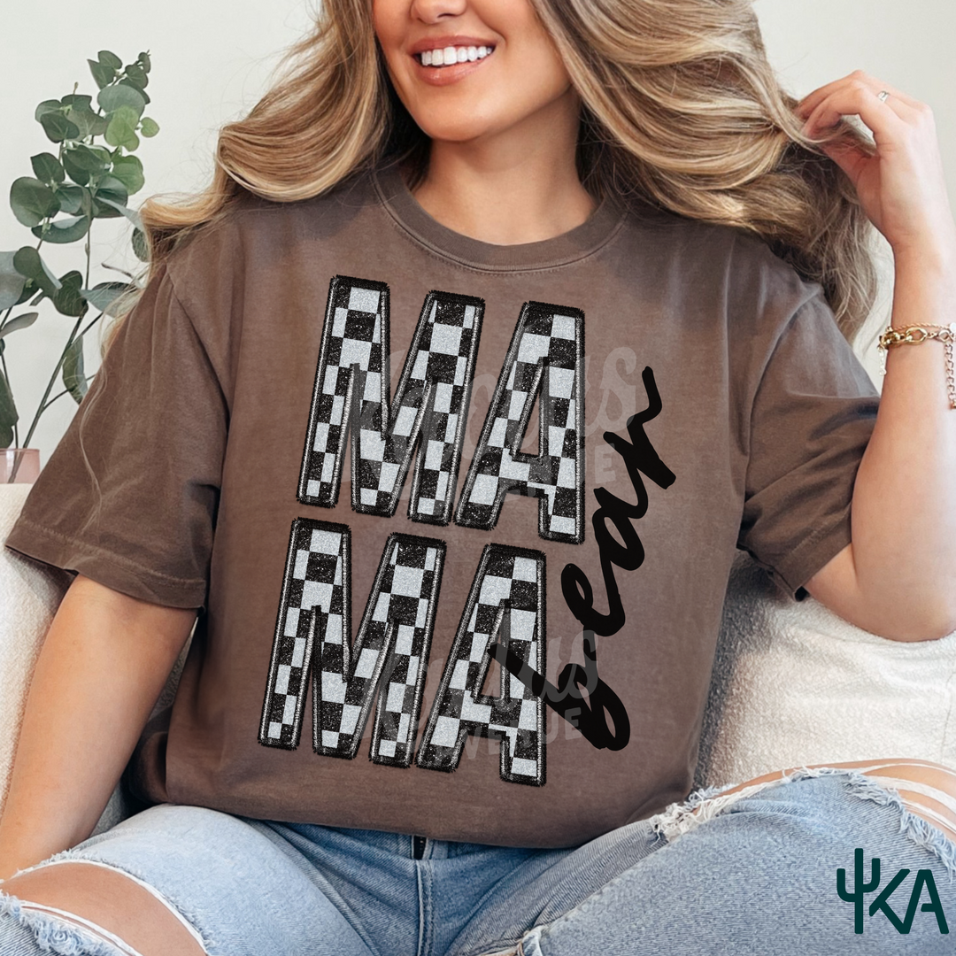 Checkered Mama Bear T-Shirt (Comfort Colors)