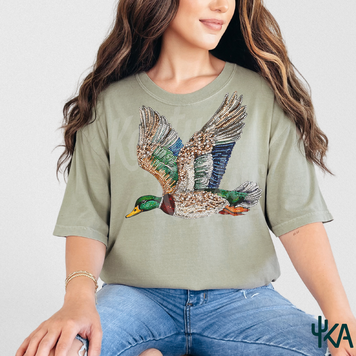 Faux Rhinestone Duck T-Shirt (Comfort Colors)