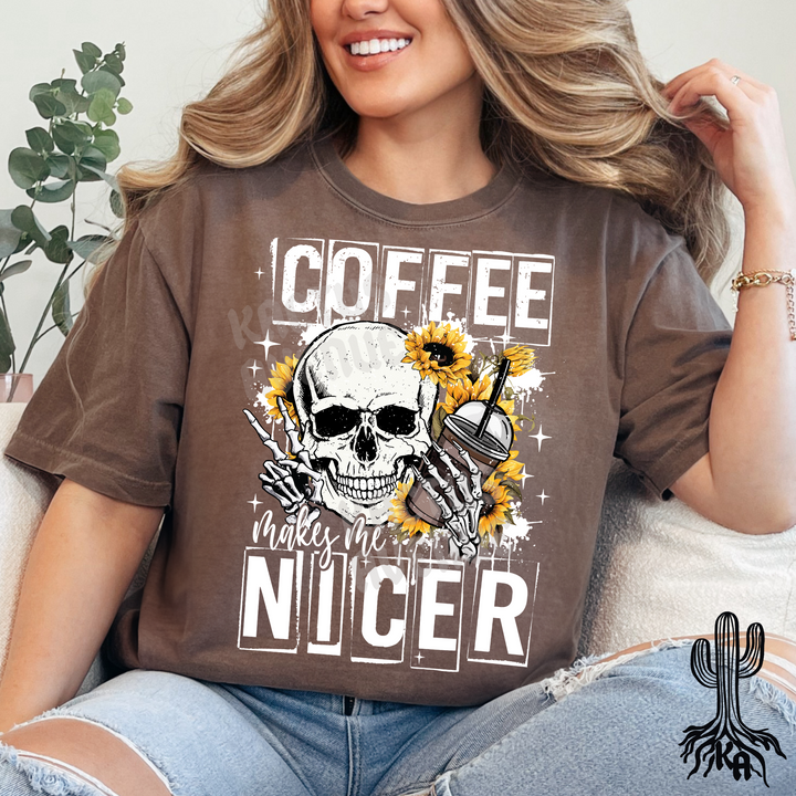 Coffee Makes Me Nicer T-Shirt (Comfort Colors)