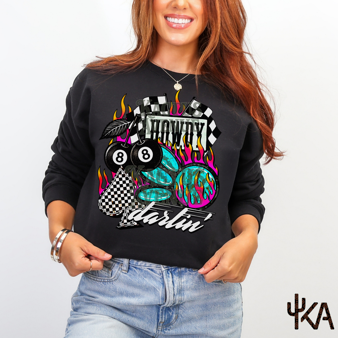 Checkered Darlin Collage Sweatshirt