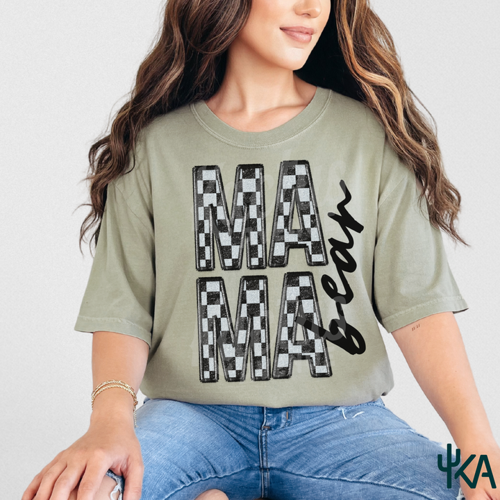 Checkered Mama Bear T-Shirt (Comfort Colors)