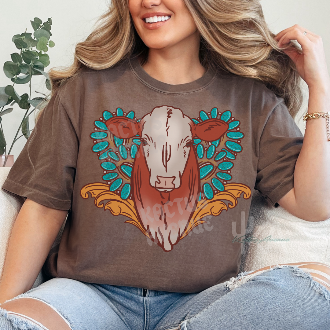 Turquoise and Cows T-Shirt (Comfort Colors)