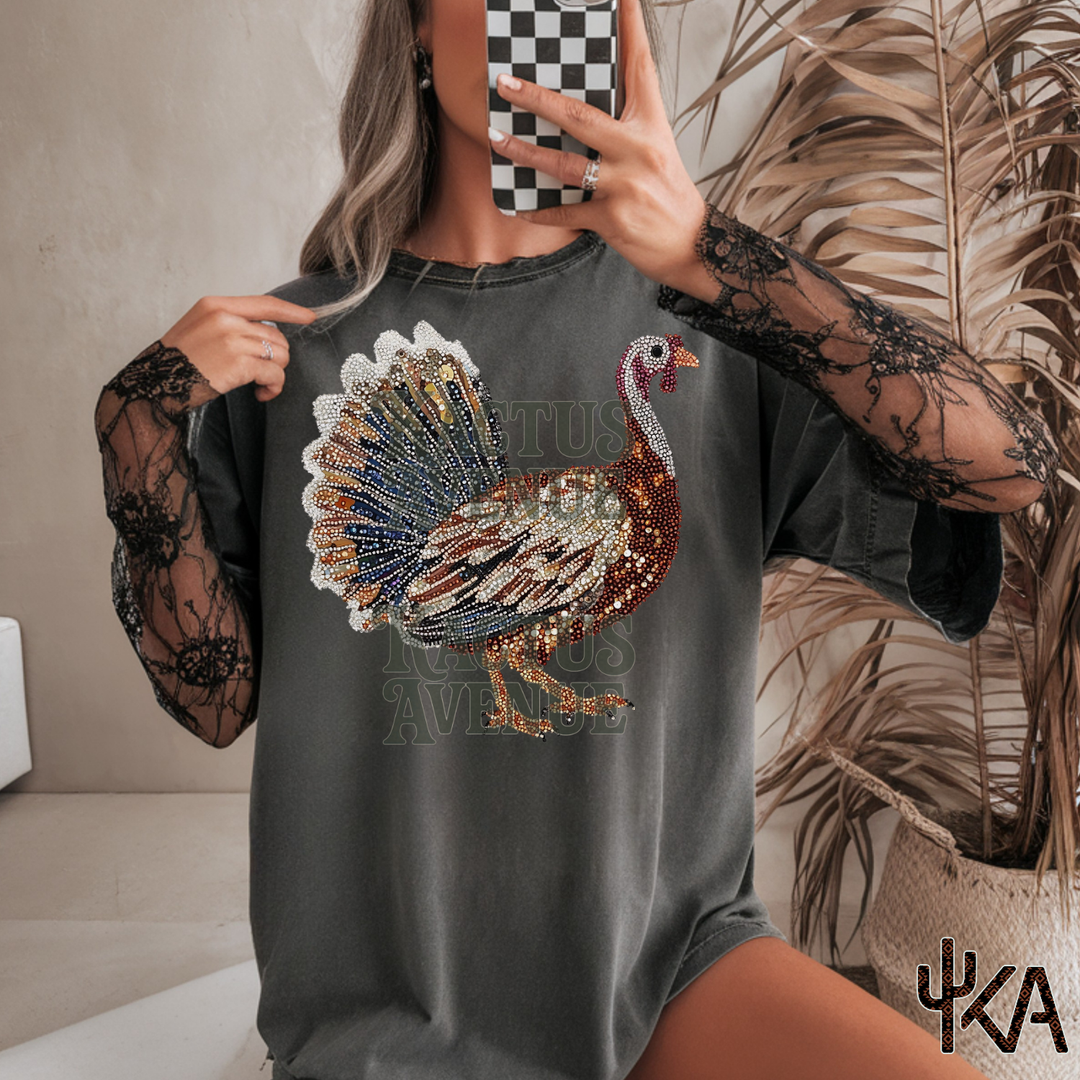Faux Glitter Turkey (Comfort Colors)