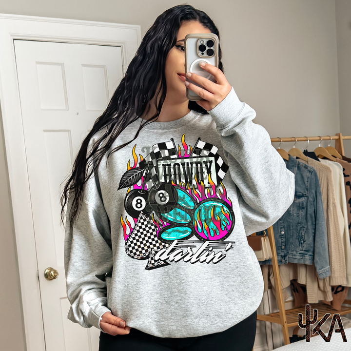 Checkered Darlin Collage Sweatshirt