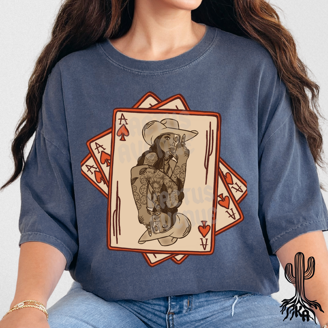 Wild Card Cowgirl T-Shirt (Comfort Colors)