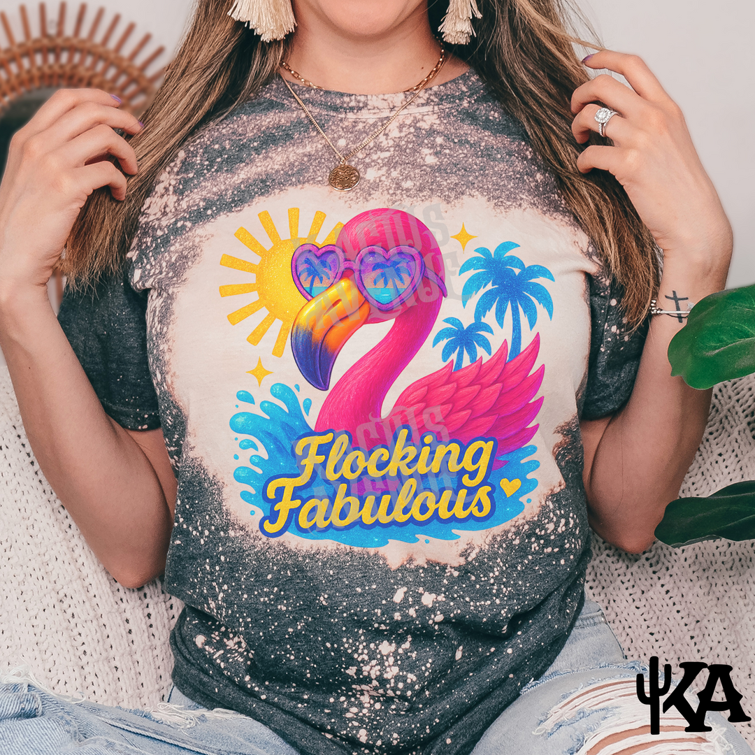Flocking Fabulous Bleached T-Shirt