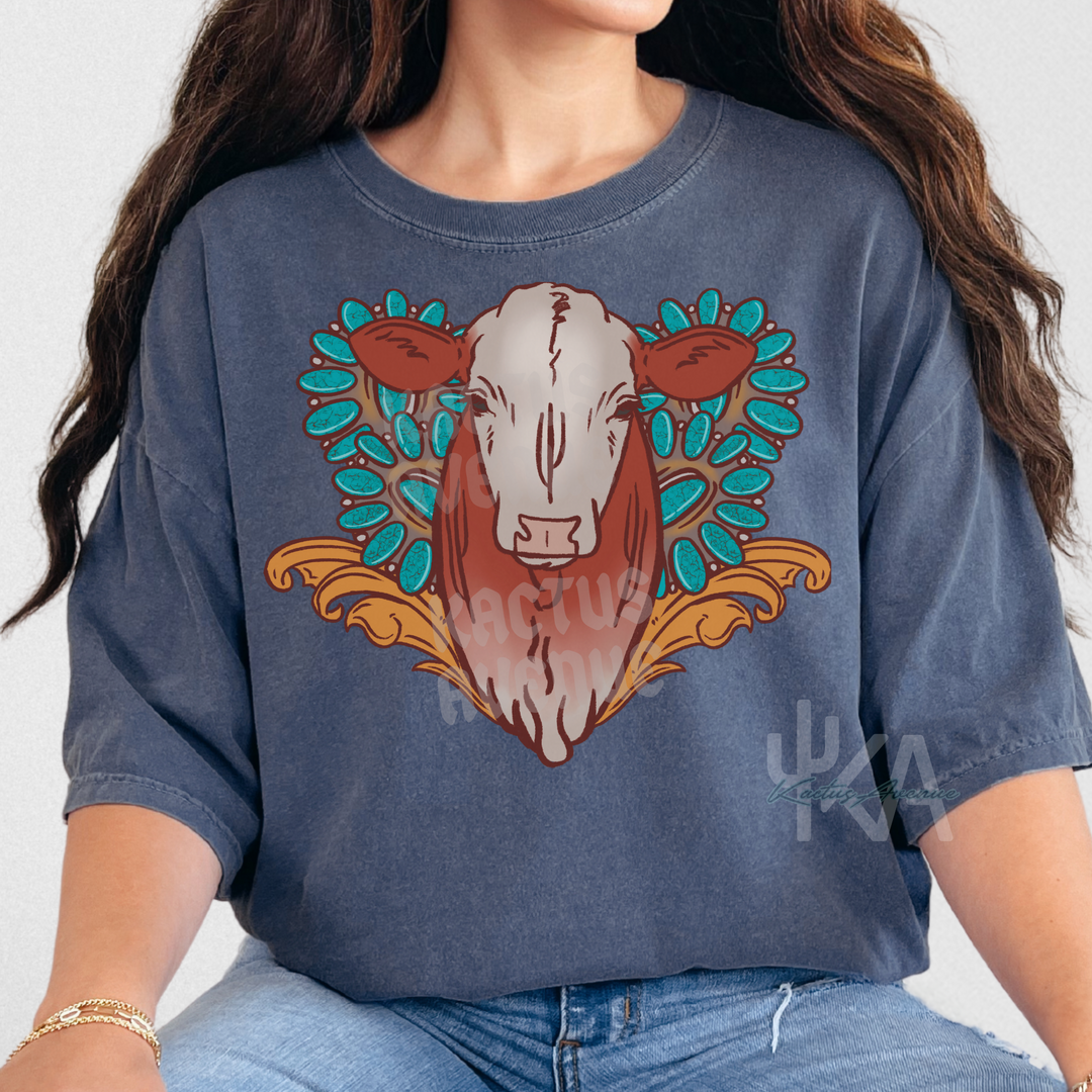 Turquoise and Cows T-Shirt (Comfort Colors)