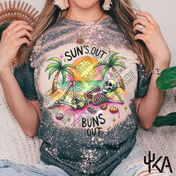 Suns Out, Buns Out Bleached T-Shirt