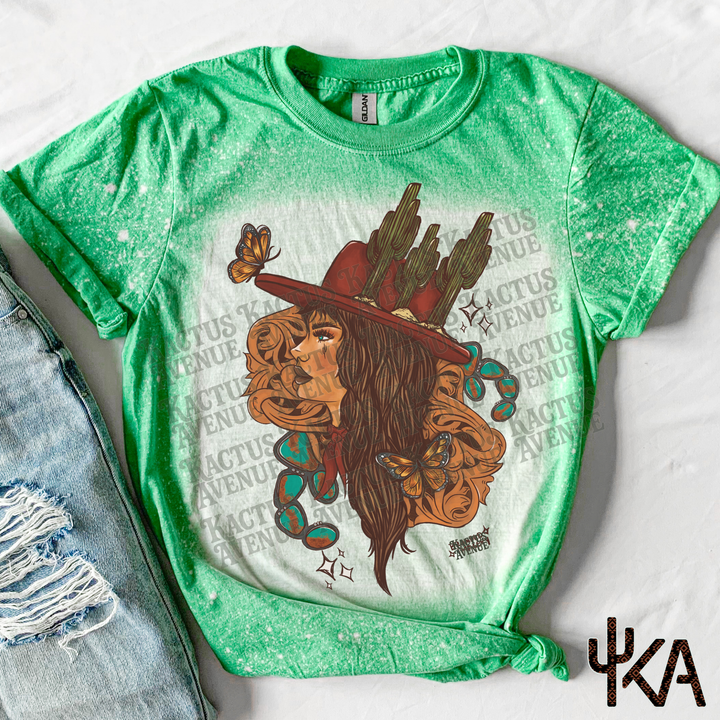 Butterfly Cowgirl Bleached Shirt (SEMI EXCLUSIVE)