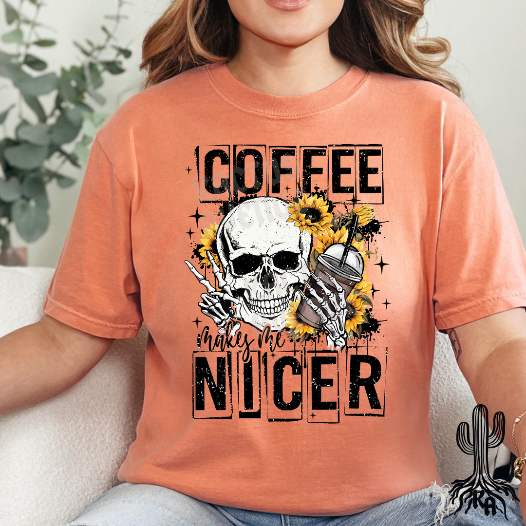 Coffee Makes Me Nicer T-Shirt (Comfort Colors)