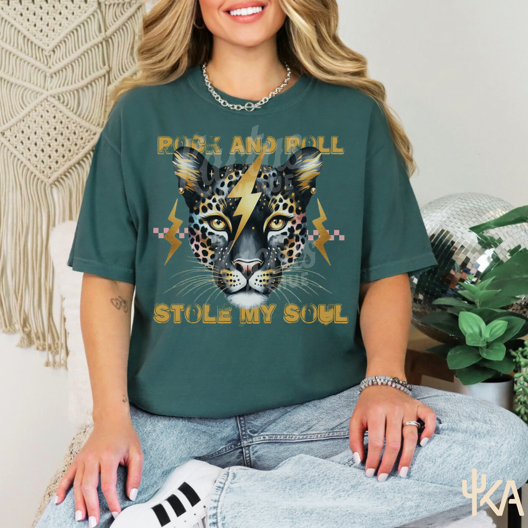 Rock and Roll Cheetah T-Shirt (Comfort Colors)