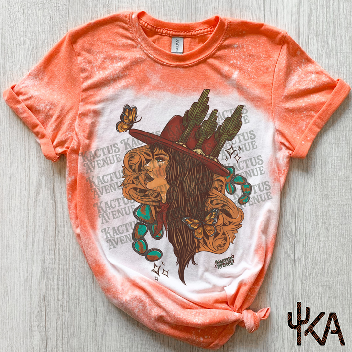 Butterfly Cowgirl Bleached Shirt (SEMI EXCLUSIVE)