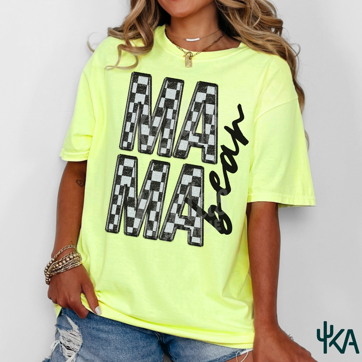 Checkered Mama Bear T-Shirt (Comfort Colors)