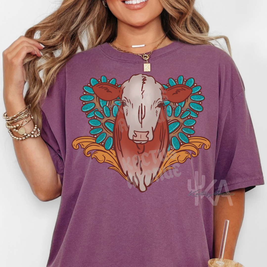 Turquoise and Cows T-Shirt (Comfort Colors)