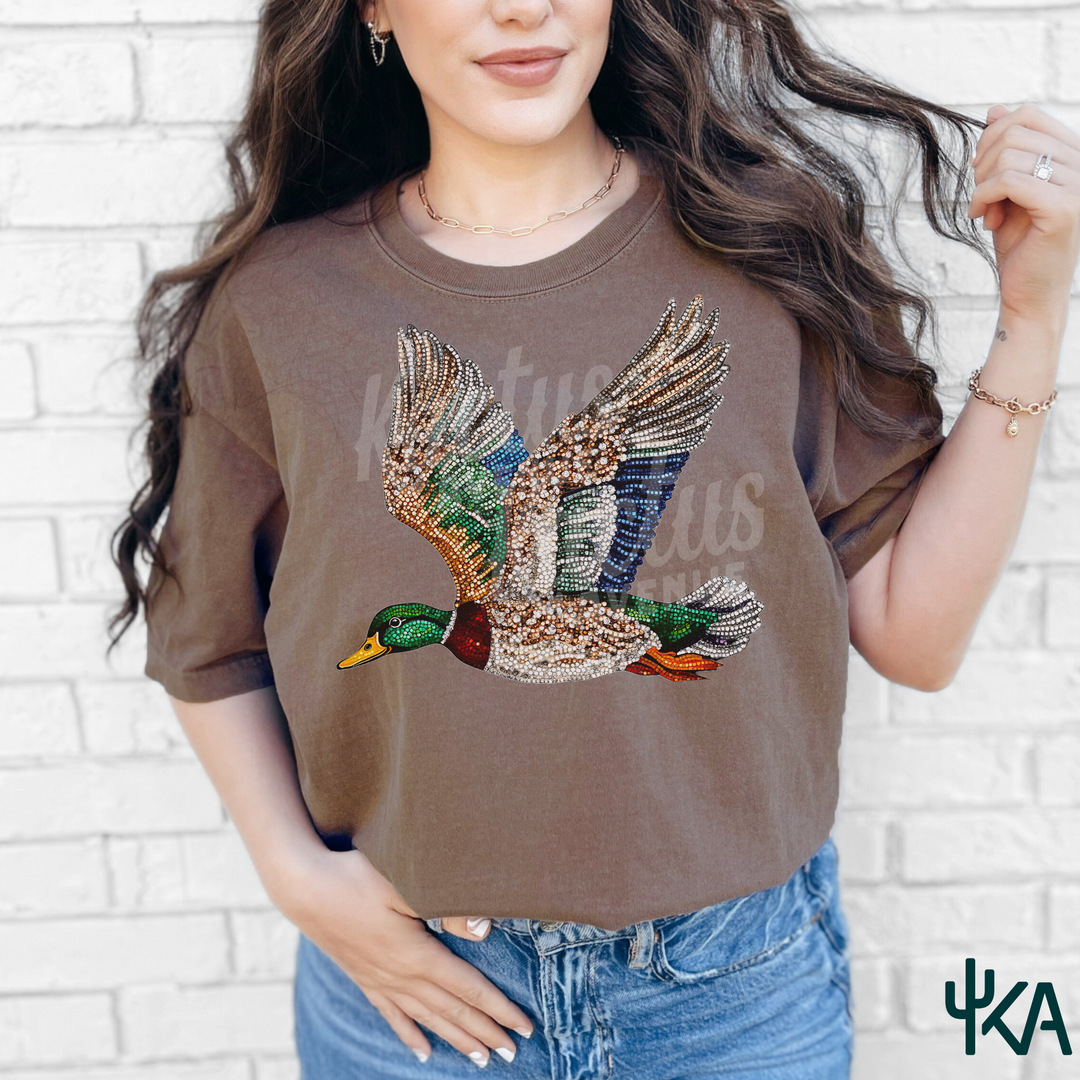 Faux Rhinestone Duck T-Shirt (Comfort Colors)