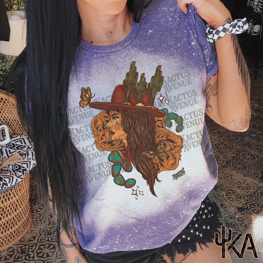 Butterfly Cowgirl Bleached Shirt (SEMI EXCLUSIVE)