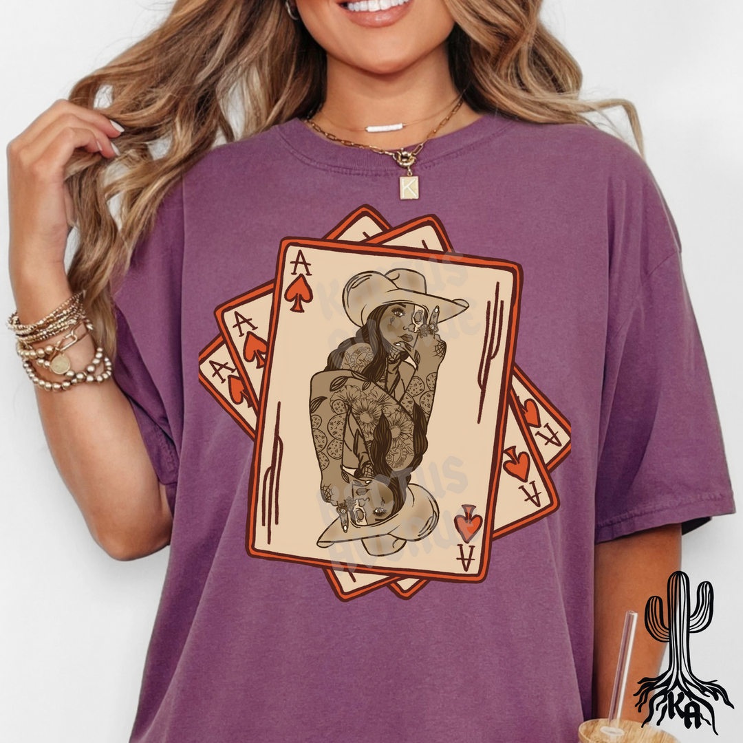 Wild Card Cowgirl T-Shirt (Comfort Colors)