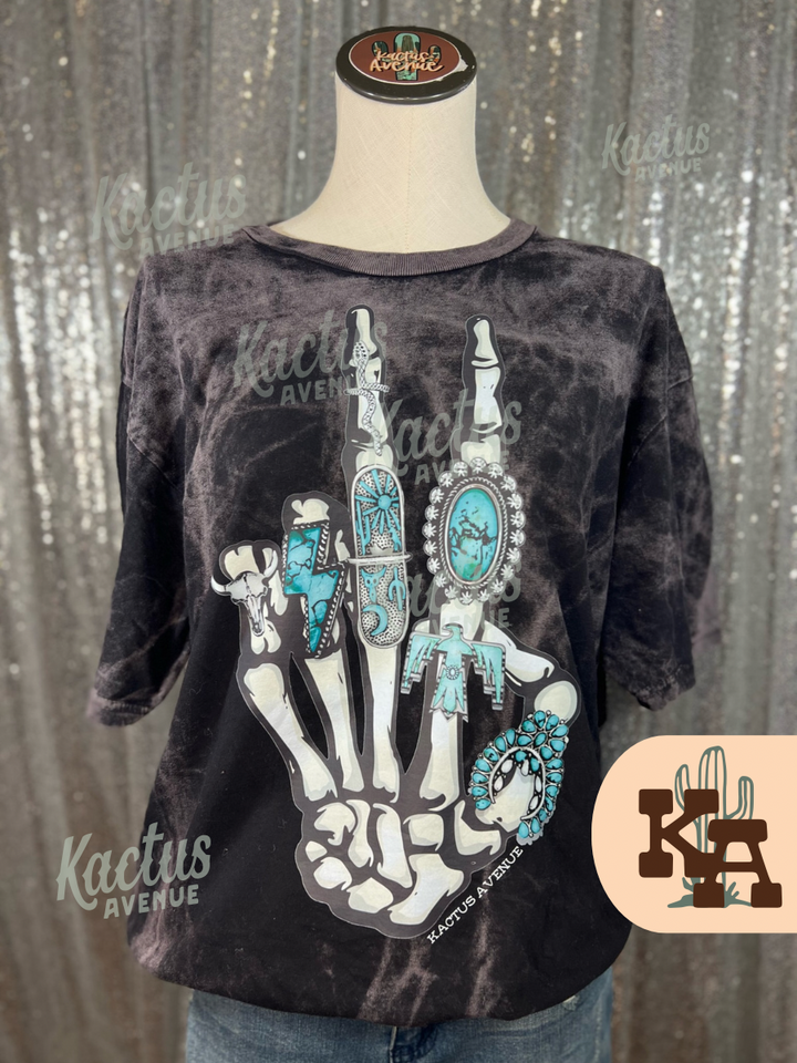 Turquoise Skelly Acid T-Shirt