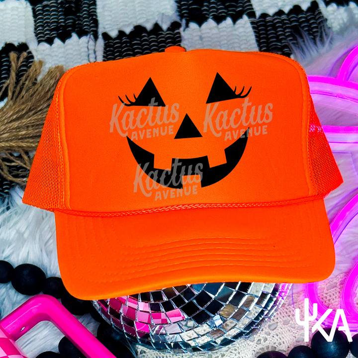 Pumpkin Face Trucker Hat