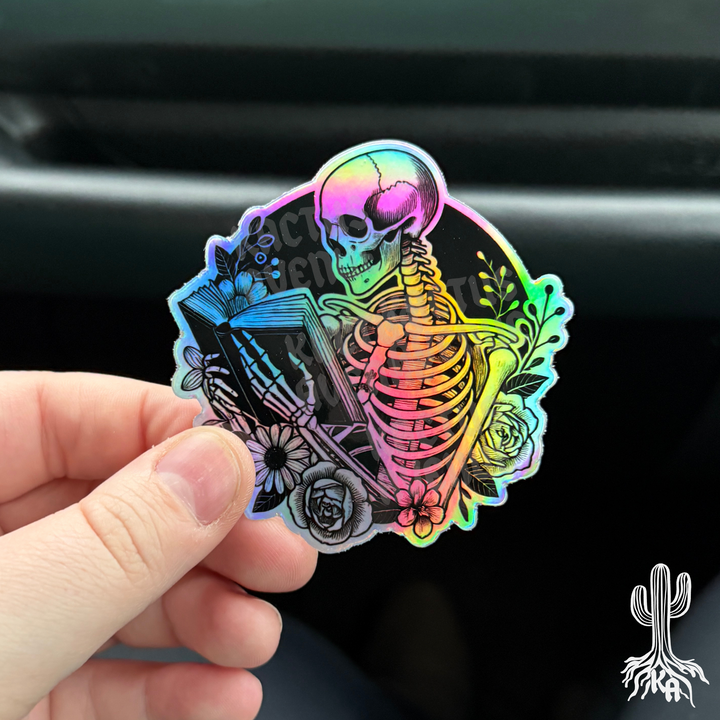 Book Skeleton Holographic Sticker (KA Exclusive)